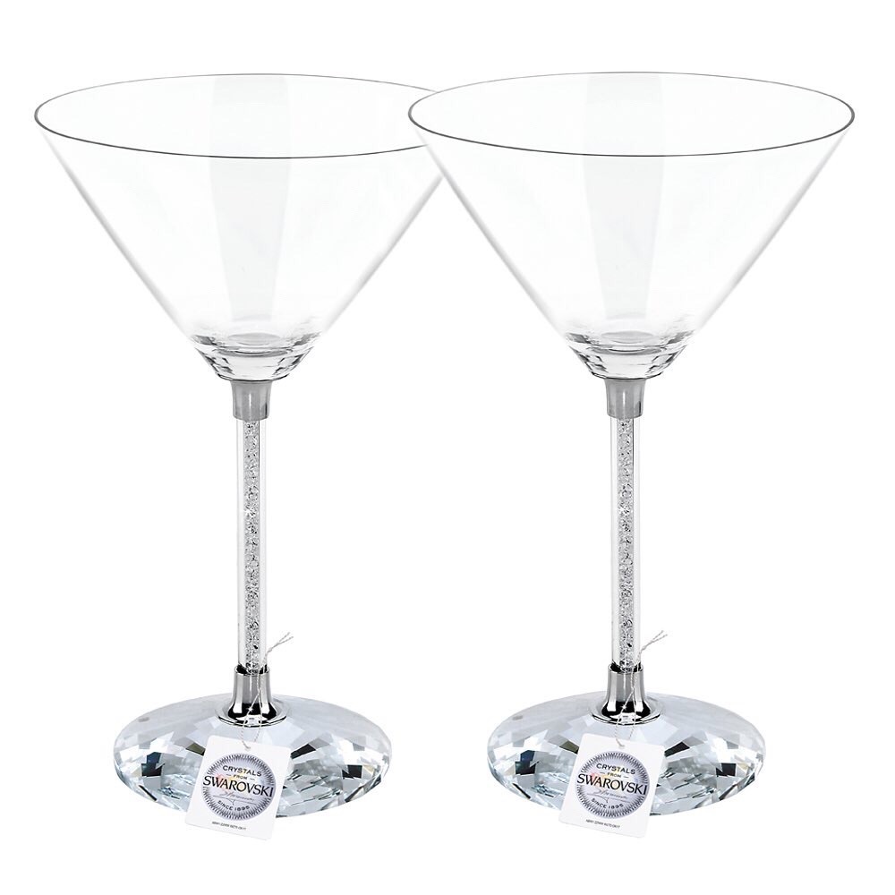 Cocktail glasses with Swarovski crystals in stem